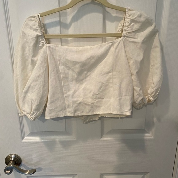 Puff sleeve copped short sleeve top - Picture 6 of 6